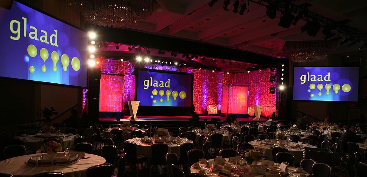 Photo 9 in '20th Annual GLAAD Media Awards' gallery showcasing lighting design by Mike Baldassari of Mike-O-Matic Industries LLC